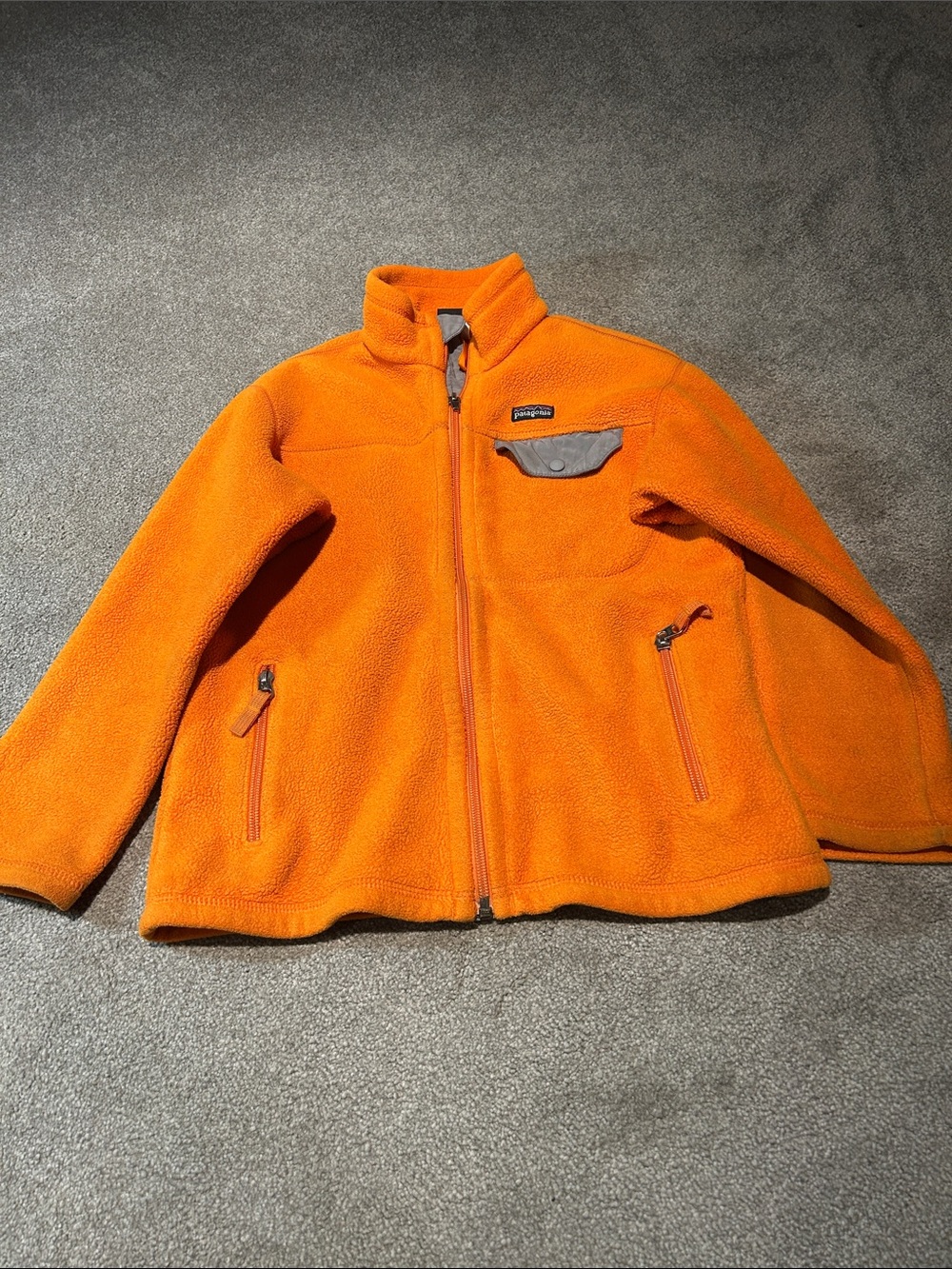 Patagonia Kids Orange Full-Zip Fleece Jacket